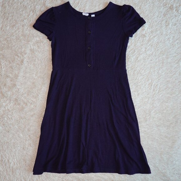 Girls Size Medium Gap Navy Short Sleeve A-Line Dress, Soft and Comfy, Like New - Picture 1 of 7